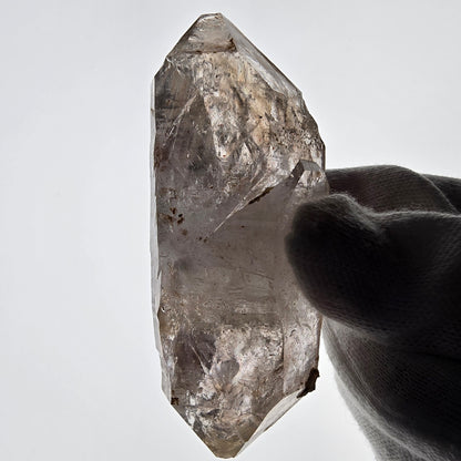 Quartz fumé squelette Enhydro DT, calcite UV, 1 poche Bubble Valentine, Namibie 87 x 34 x 24 mm 
