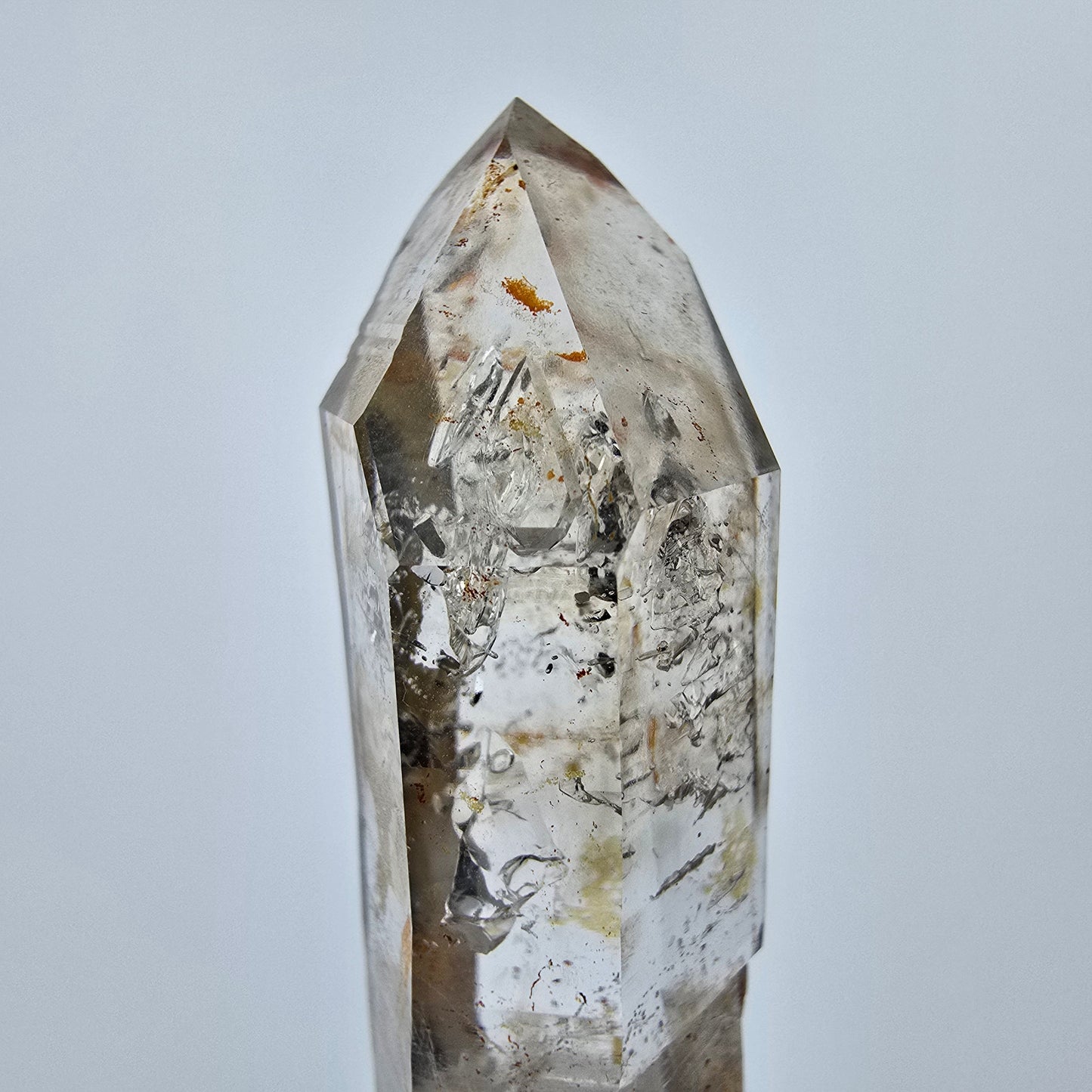 Enhydro Phantom Smoky Quartz Sceptre Tip 1x Bubble Goboboseb, Namibie 52*16*13mm 