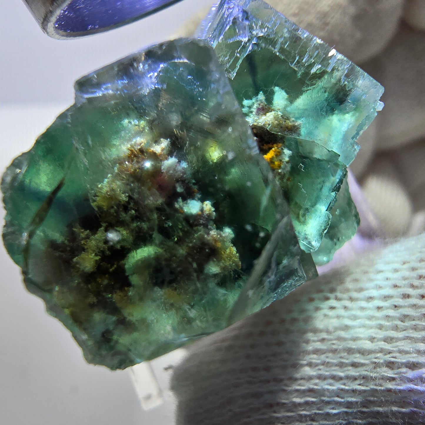 Rare Phantom Fluorite Cube Specimen, parqueted, green Okorusu, Namibia 29*23*21mm 