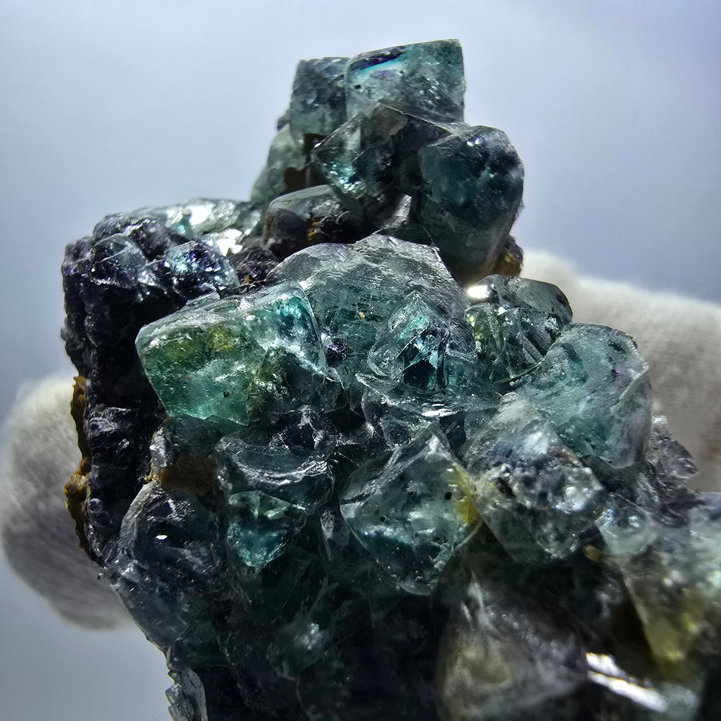 Cube de fluorite fantôme zonal, spécimen de tourmaline Schorl, Erongo, Namibie, 60 x 41 x 28 mm 