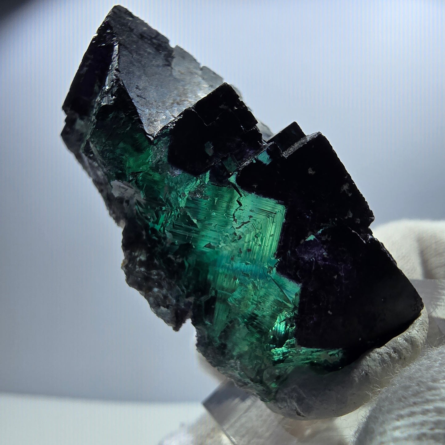 Fluorit Würfel Stufe, parkettiert grün lila 11:11 Angel Pocket Okorusu, Namibia 53*28*29mm