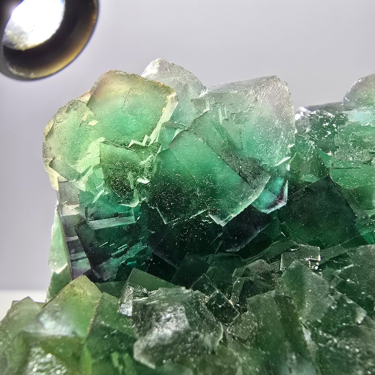 Grand spécimen de cube de fluorite fantôme, parqueté, double face Okorusu, Namibie 98*91*71mm 
