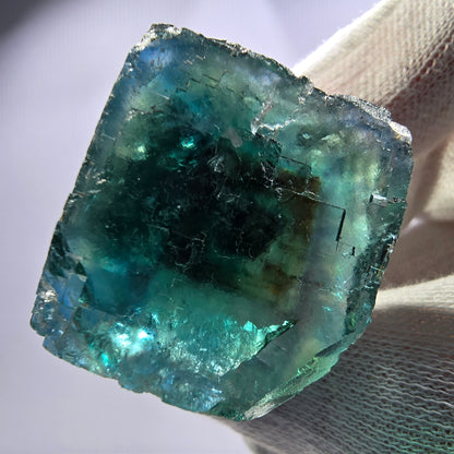 Phantom Fluorit Würfel, parkettiert grün braun Okorusu, Namibia 38*29*24mm