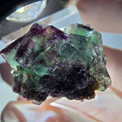 Phantom Fluorit Würfel Stufe, grün lila Okorusu, Namibia 28*25*16mm