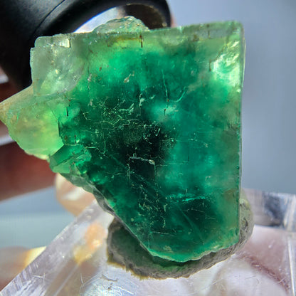 Phantom Fluorit Würfel Stufe, grün lila Okorusu, Namibia 27*25*17mm