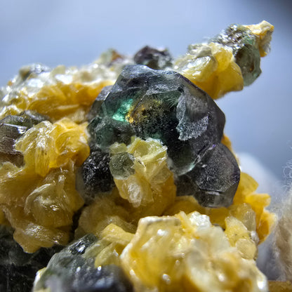 Phantom Fluorite Cube hexagonal, Muscovite specimen Erongo, Namibia 47*37*27mm 