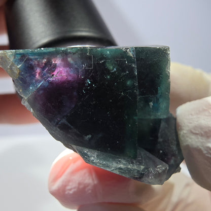 Rare spécimen de cube de fluorite fantôme, poche papillon, Okorusu, Namibie, 48 x 33 x 22 mm 