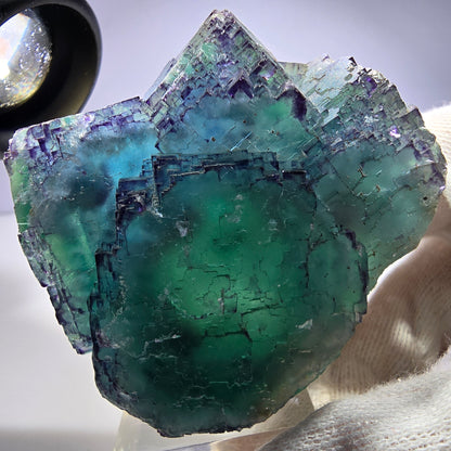 Phantom Fluorit Würfel Stufe parkettiert zonal Okorusu, Namibia 67*60*35mm