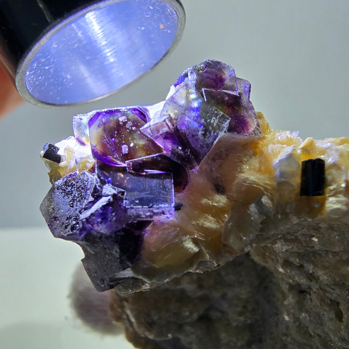 Colorful Phantom Fluorite Schorl Tourmaline Muscovite Specimen Erongo, Namibia 57*41*25mm 