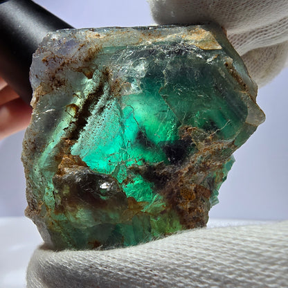 Phantom Fluorit Würfel Stufe, parkettiert zonal Okorusu Namibia 65*54*41mm