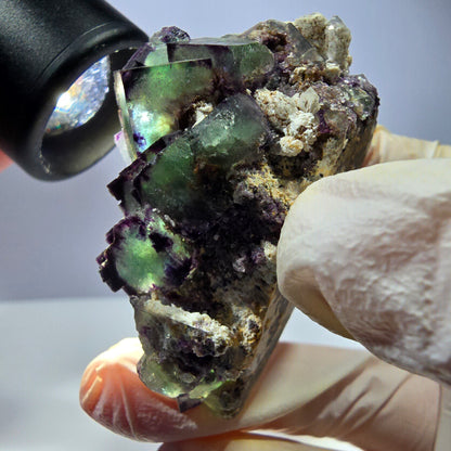 Spécimen de cube de fluorite fantôme, parqueté, zonal Okorusu, Namibie 54 x 39 x 38 mm 