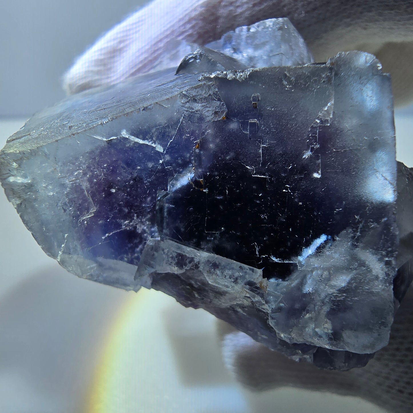 Seltene Phantom Fluorit Würfel Stufe blau lila Okorusu, Namibia 42*53*31mm