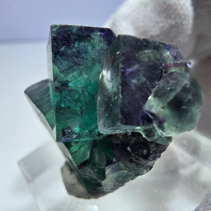 Seltene Phantom Fluorit Würfel Stufe zonal grün lila Okorusu, Namibia 28*25*17mm