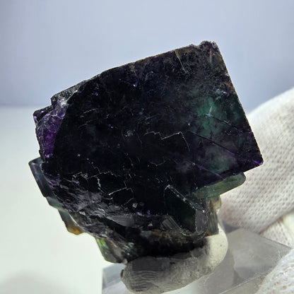 Klare Phantom Fluorit Würfel Stufe zonal grün lila Okorusu, Namibia 46*31*33mm