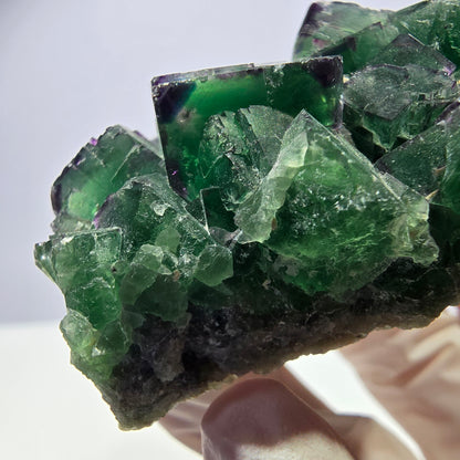 Spécimen de cube de fluorite fantôme, parqueté, zonal Okorusu, Namibie 70*45*26mm 