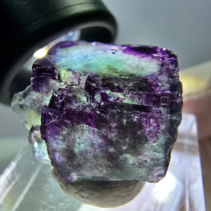 Phantom Fluorit Würfel Stufe, grün lila Okorusu, Namibia 21*20*12mm