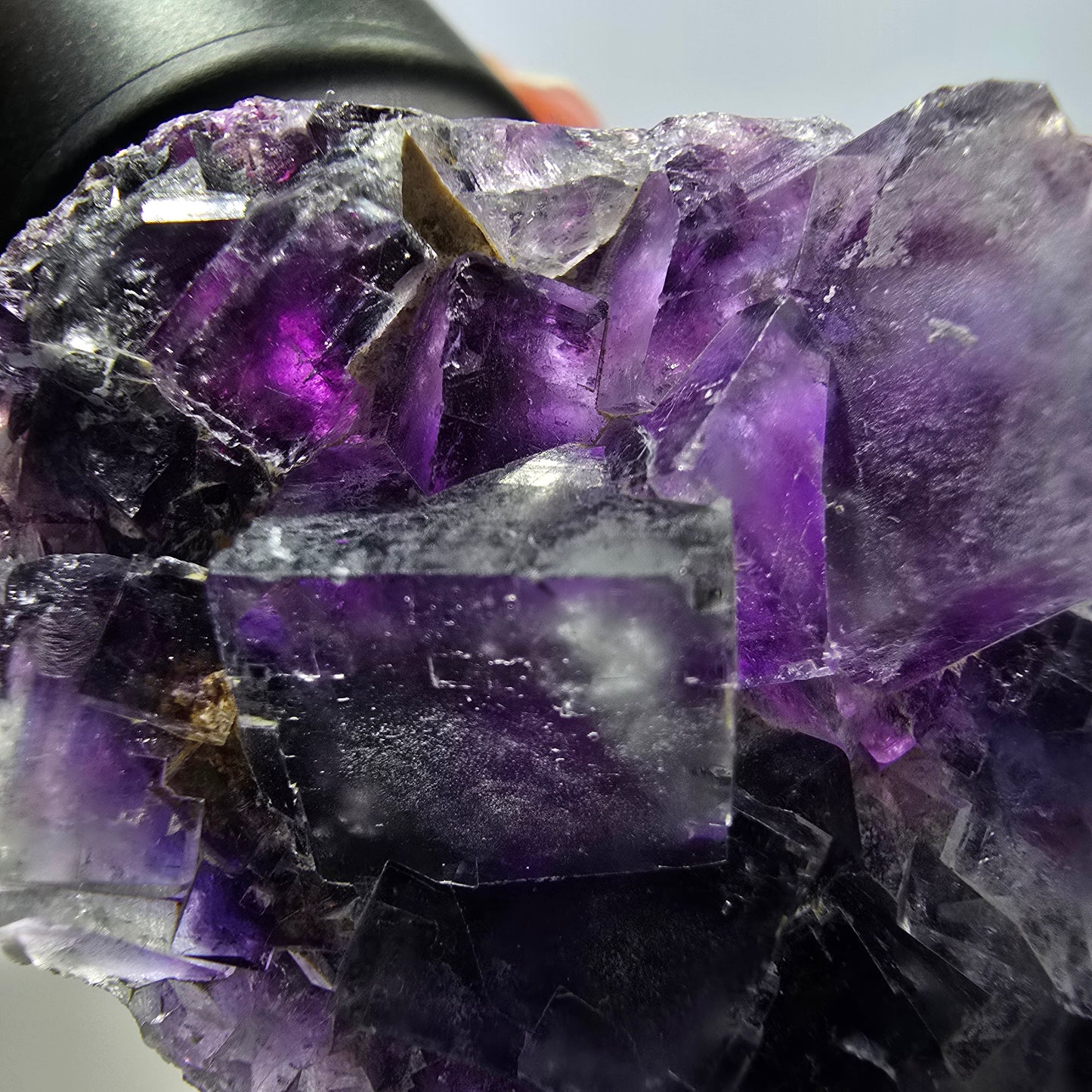 Seltene Phantom Fluorit Würfel Stufe, lila Okorusu, Namibia 48*39*16mm