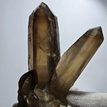 Spécimen de quartz fumé, hyalite et tourmaline Schorl, squelette fantôme, Erongo, Namibie, 95 x 70 x 63 mm 