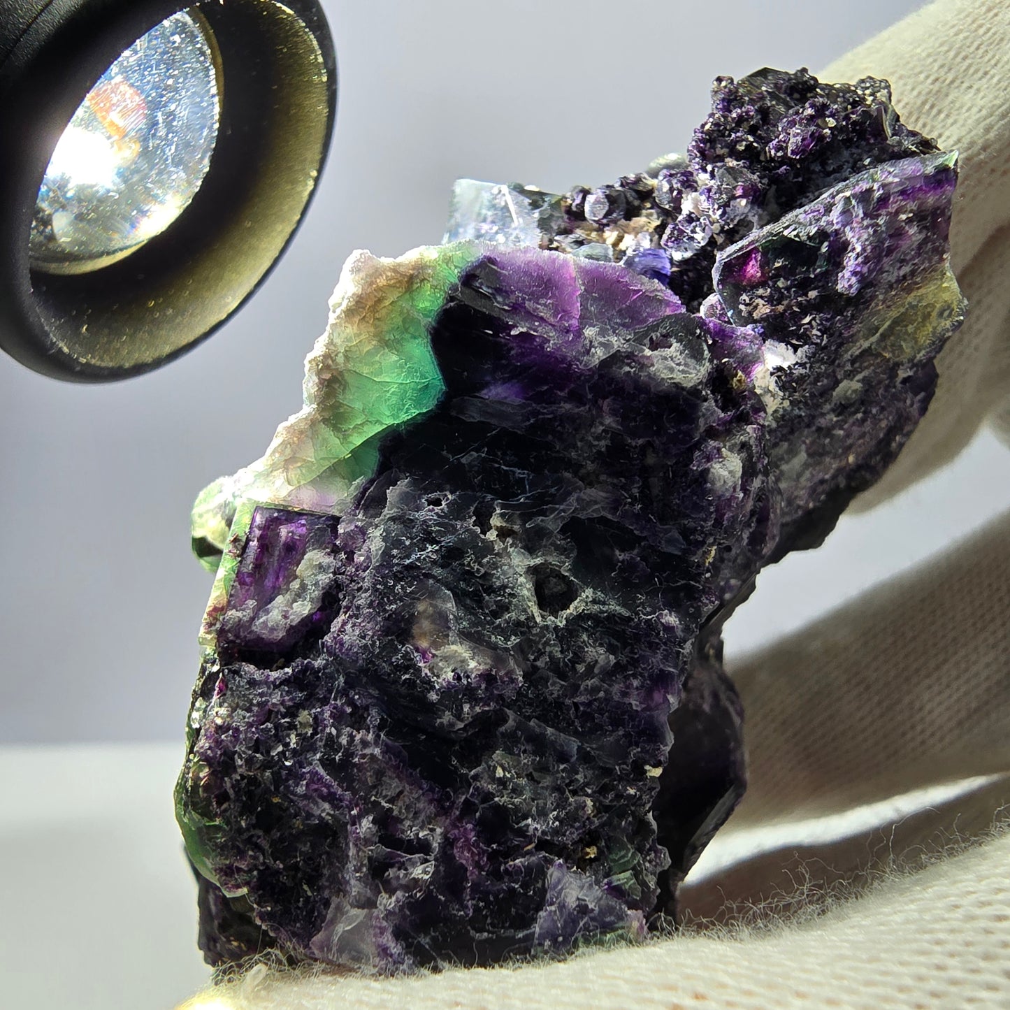 Große Fluorit Würfel Stufe, grün lila zonal Erongo Namibia 105*68*48mm