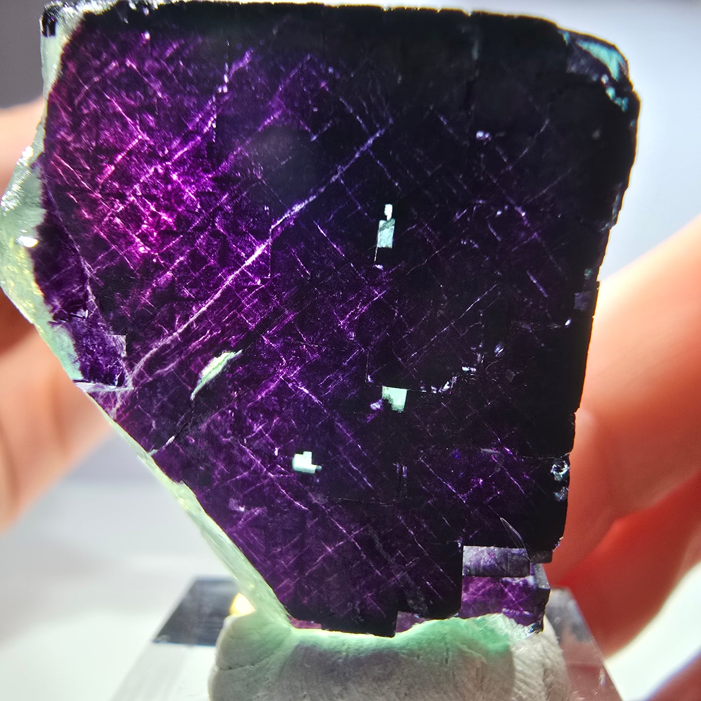 Fluorit Würfel Stufe, parkettiert grün lila 11:11 Angel Pocket Okorusu, Namibia 35*31*16mm