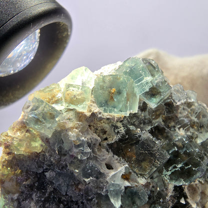 Große Phantom Fluorit Würfel, Quarz Stufe, doppelseitig grün Okorusu Namibia 110*53*36mm
