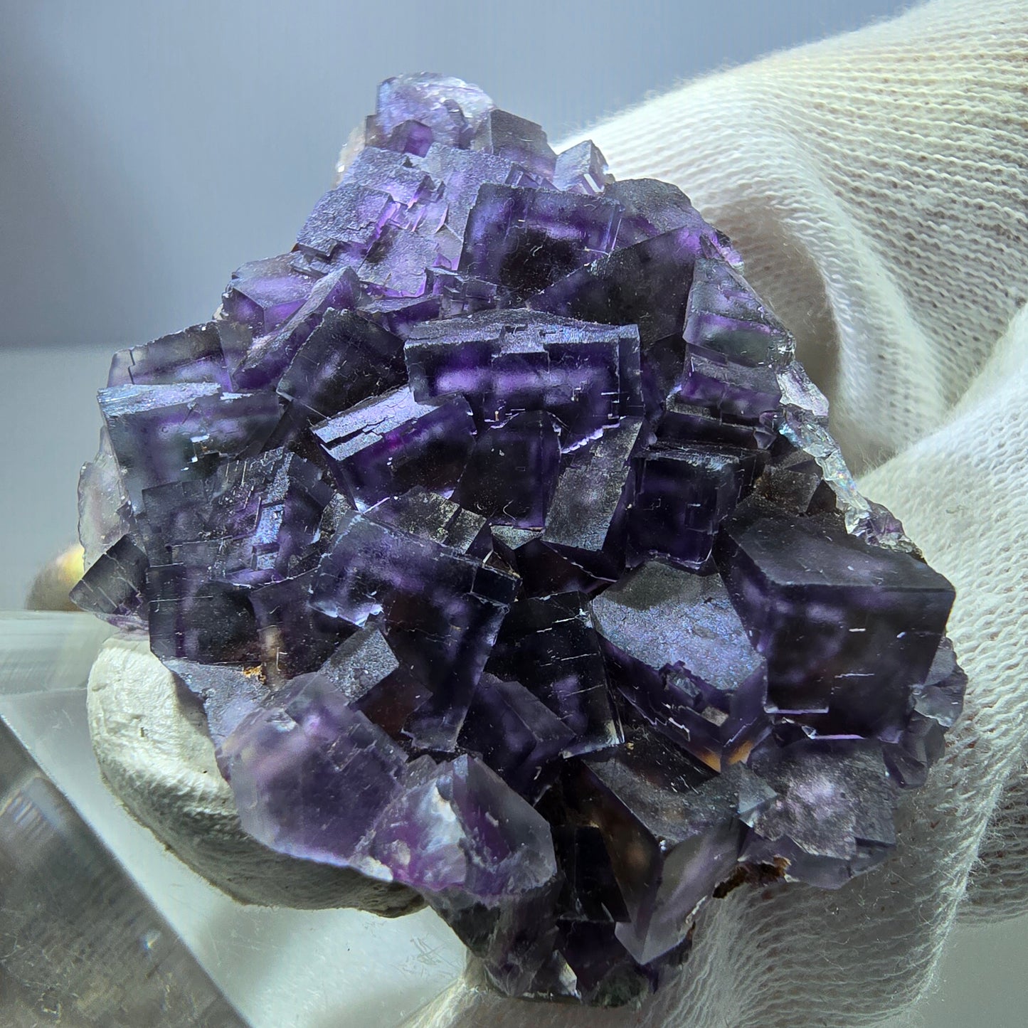 Seltene Phantom Fluorit Würfel Stufe, grün lila Okorusu, Namibia 58*46*16mm
