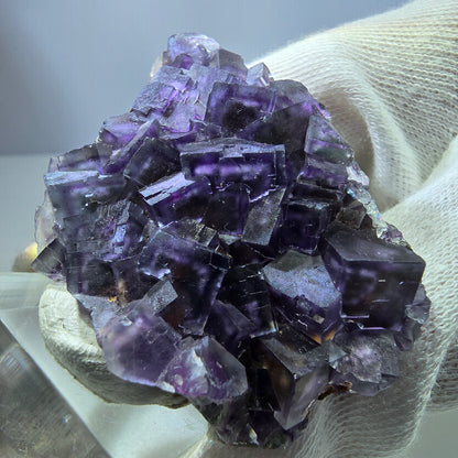 Seltene Phantom Fluorit Würfel Stufe, grün lila Okorusu, Namibia 58*46*16mm