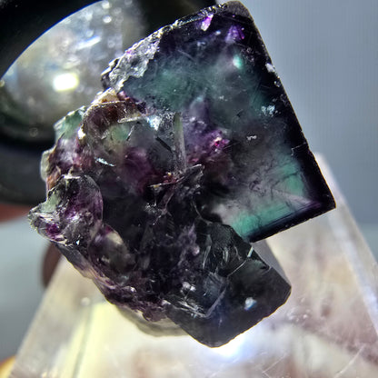 Phantom Fluorit Würfel Stufe, parkettiert grün lila Okorusu, Namibia 19*16*16mm