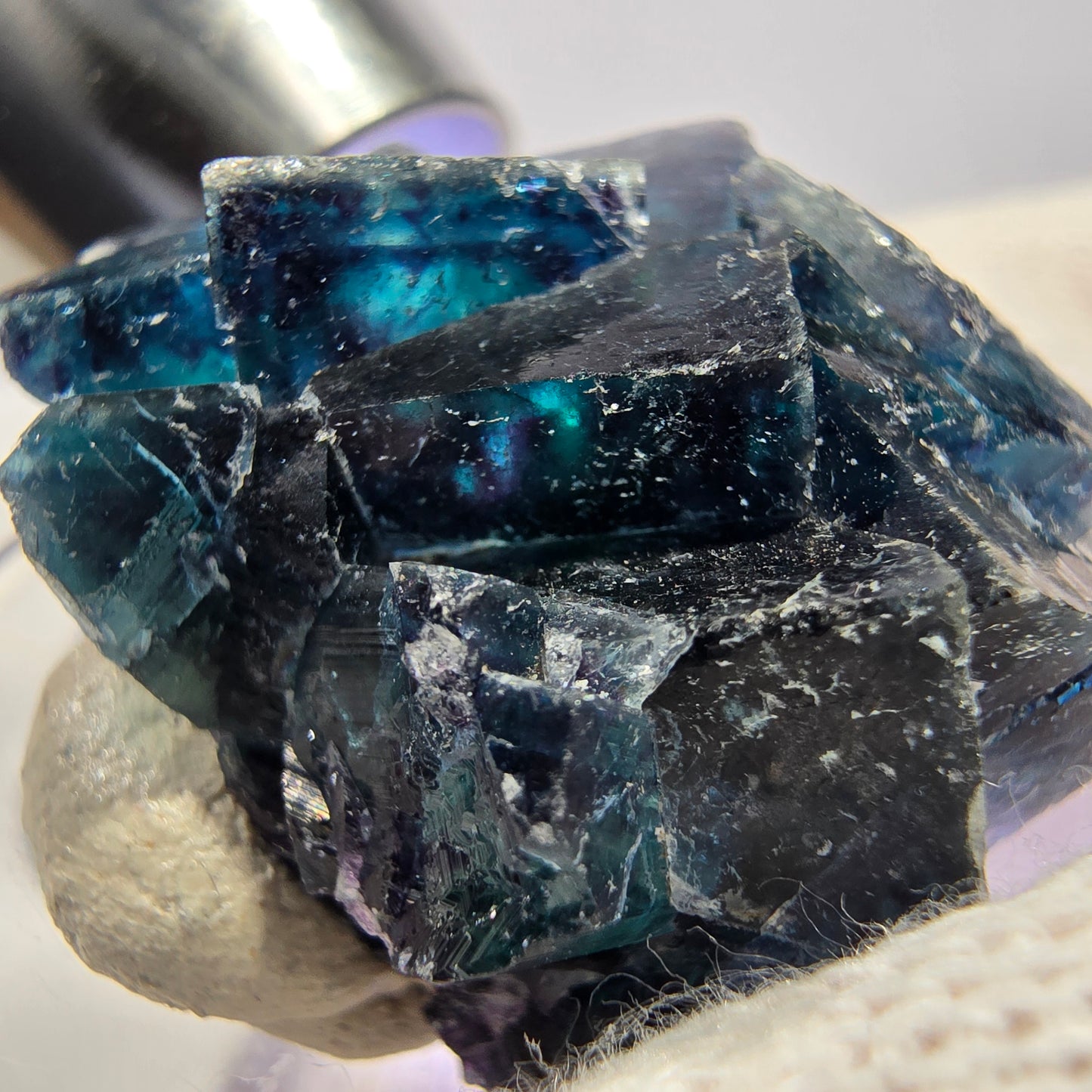 Spécimen de cube de fluorite fantôme, zonal – Nouvelle découverte ! Okorusu, Namibie, 37 x 27 x 23 mm 