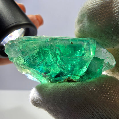 Rare spécimen de cube de fluorite fantôme, parqueté vert Okorusu, Namibie, 40 x 33 x 23 mm 