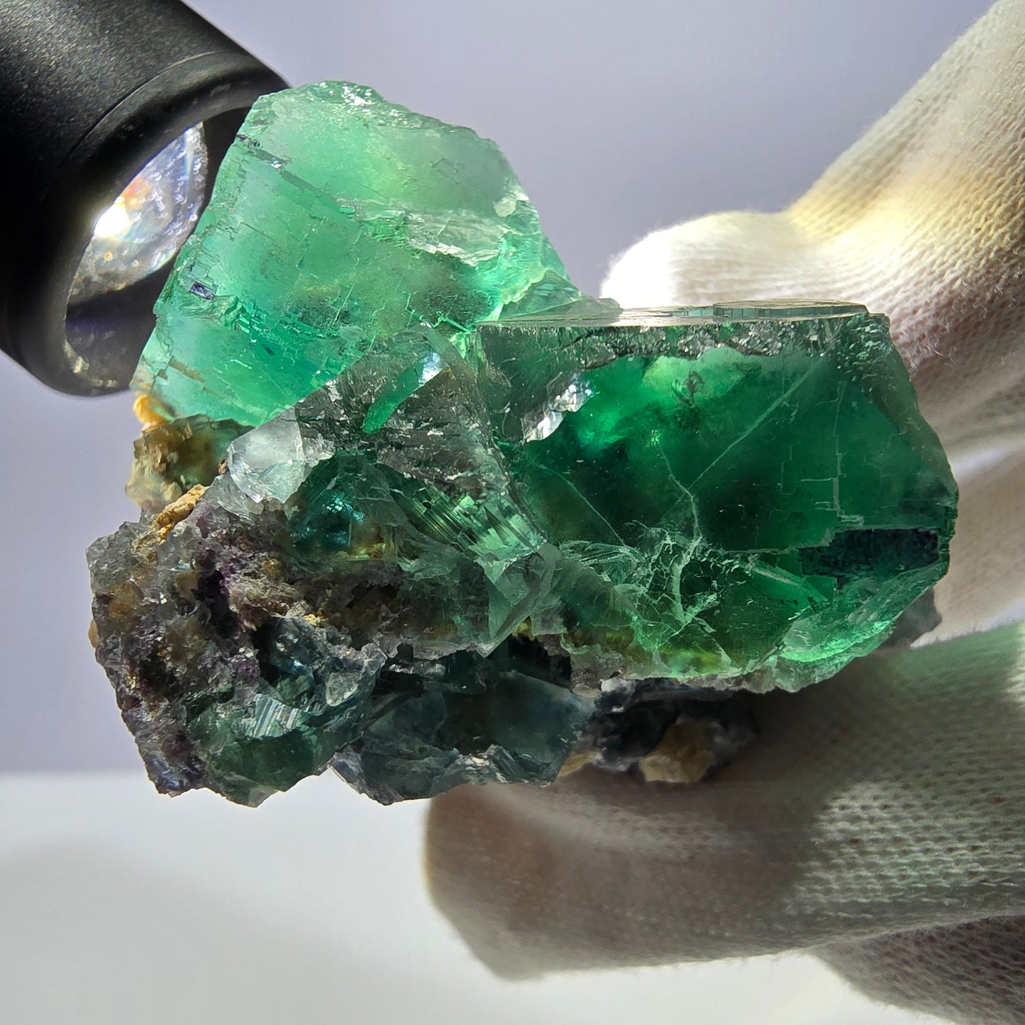 Rare spécimen de cube de fluorite fantôme, parqueté vert Okorusu, Namibie, 72 x 60 x 45 mm 