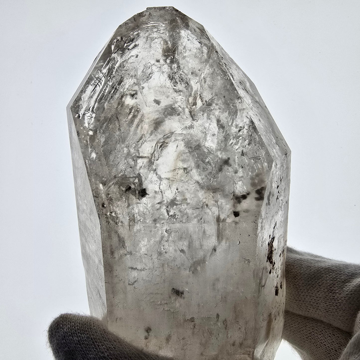 XL Enhydro Skeleton Smoky Quartz DT Scepter, 2x Bubble Valentine Pocket, Namibia 145*69*55mm 