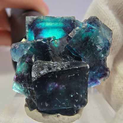 Phantom Fluorit Würfel Stufe, zonal - Neuer Fund! Okorusu, Namibia 29*28*17mm
