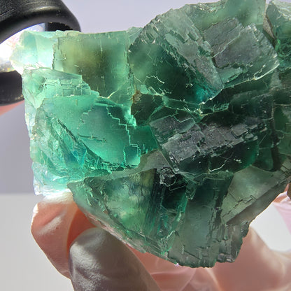 Rare spécimen de cube de fluorite fantôme, parqueté vert Okorusu, Namibie, 61 x 45 x 28 mm 