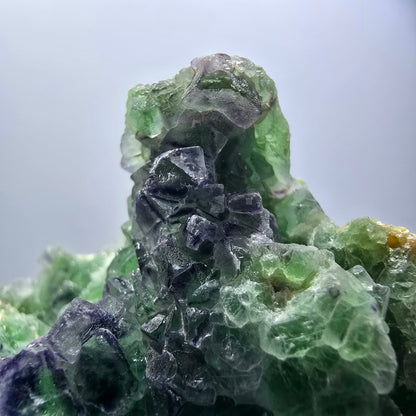 Cube de fluorite fantôme zonal, spécimen de muscovite, Erongo, Namibie, 63 x 50 x 43 mm 