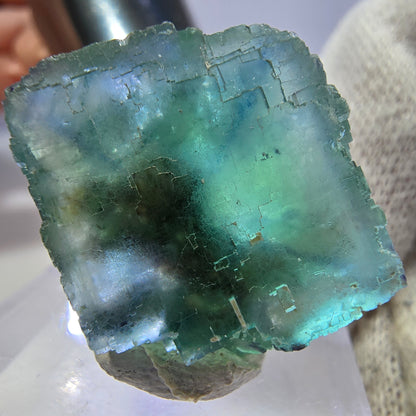 Klarer Phantom Fluorit Würfel parkettiert grün türkis Okorusu Namibia 26*24*16mm