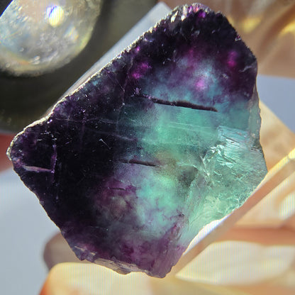 Phantom Fluorit Würfel parkettiert, grün lila Okorusu, Namibia 20*18*16mm