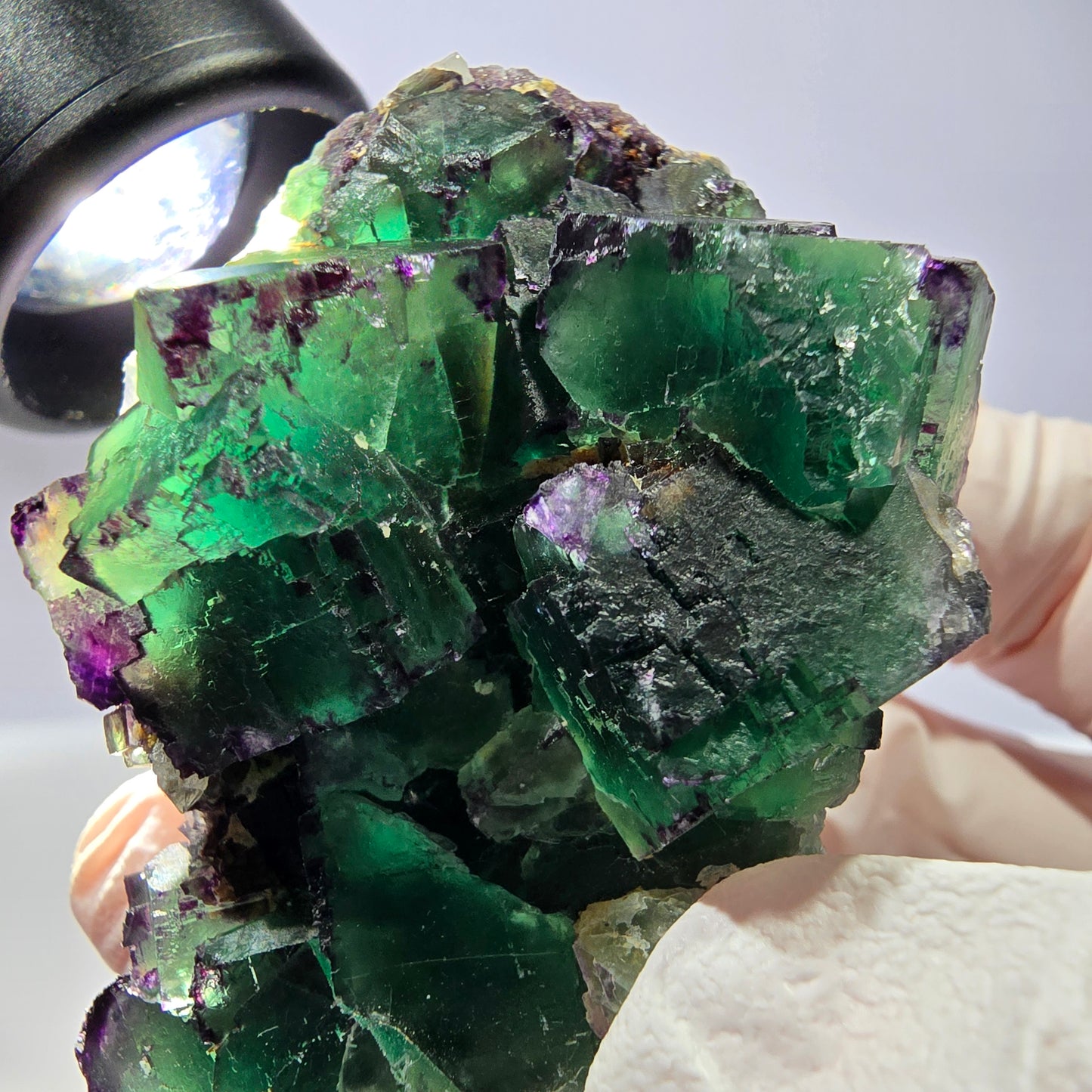 Spécimen de cube de fluorite fantôme, parqueté, zonal Okorusu, Namibie 54 x 39 x 28 mm 