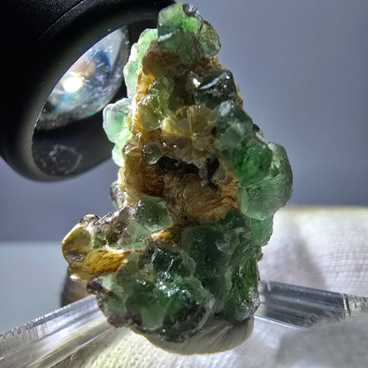 Cube de fluorite fantôme, spécimen de tourmaline scholle muscovite, Erongo, Namibie, 27 x 21 x 22 mm 