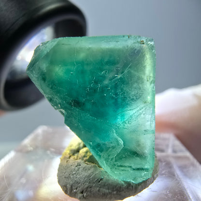 Klarer Phantom Fluorit Würfel parkettiert, grün Okorusu, Namibia 15*14*13mm