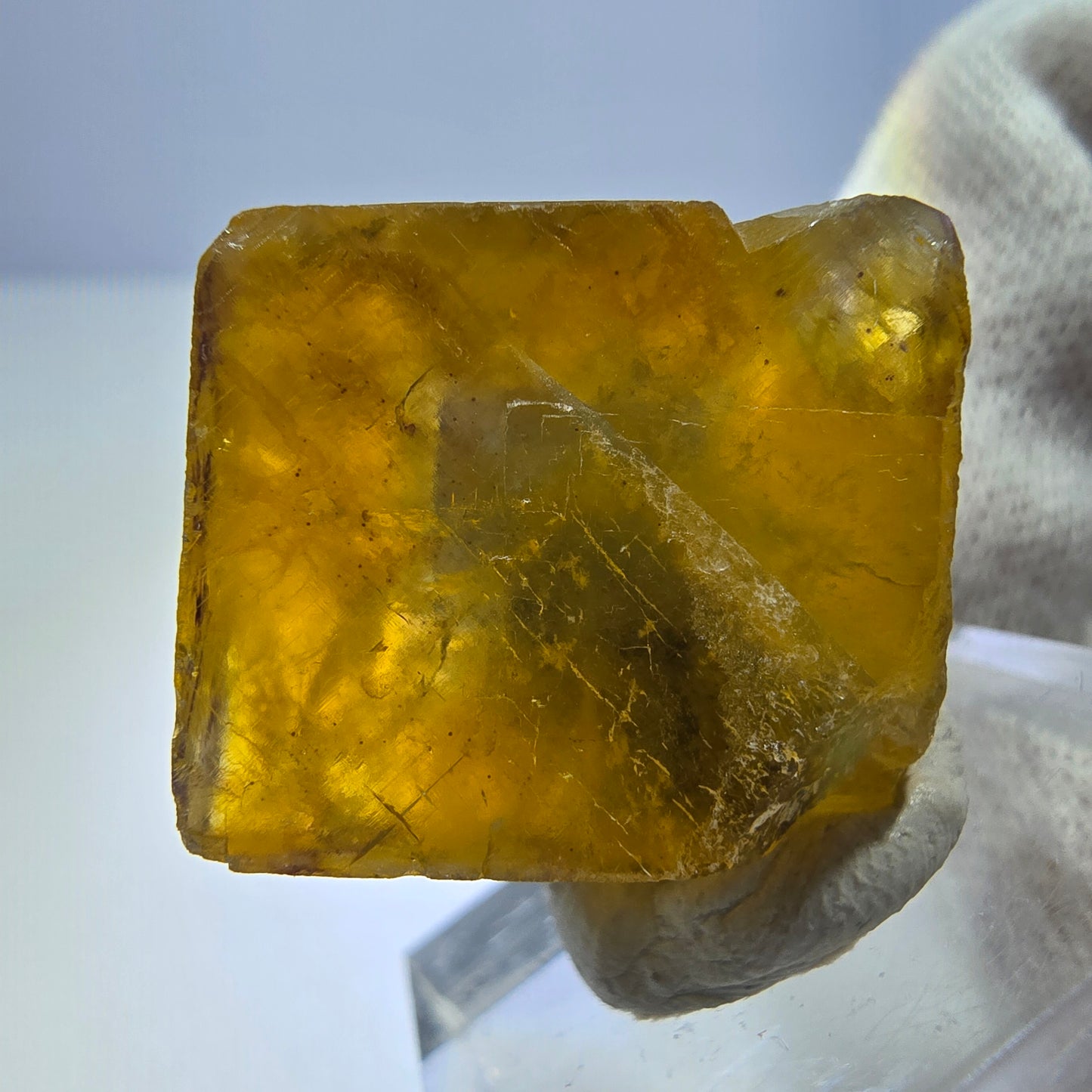 Klarer Phantom Fluorit Würfel, gelb grün Okorusu, Namibia 27*26*15mm