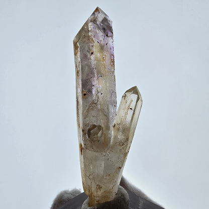 Harlekin Phantom Amethyst DT Zepter, UV Calcit Streep Mine, Namibia 70*19*19mm