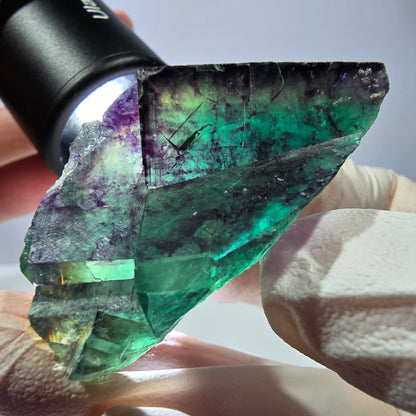 Spécimen de cube de fluorite fantôme, parqueté vert violet Okorusu, Namibie 49*30*22 mm 