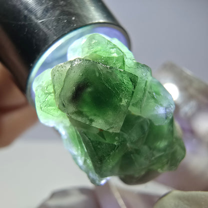 Cube de fluorite fantôme, spécimen de tourmaline Schorl, Erongo, Namibie, 24 x 17 x 16 mm 