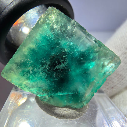 Seltener Phantom Fluorit Würfel, grün Okorusu, Namibia 26*22*14mm