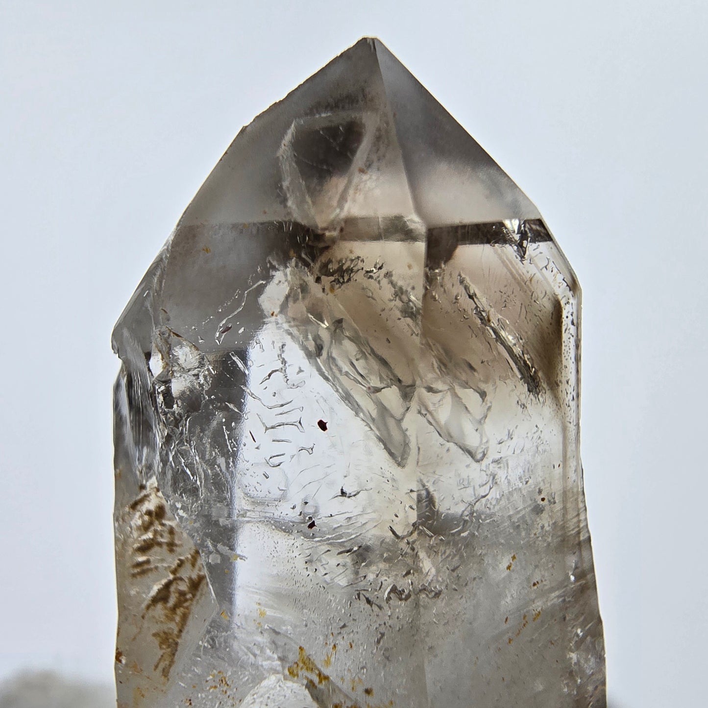 Enhydro Phantom Smoky Quartz Sceptre Tip 2x Bubble Goboboseb, Namibie 41*21*15mm 