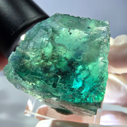 Klarer Phantom Fluorit Würfel parkettiert, grün Okorusu, Namibia 26*25*25mm