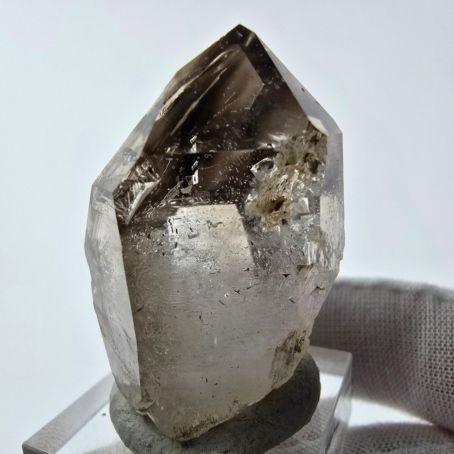 Enhydro Phantom Rauchquarz Zepter Spitze 1x Blase Goboboseb, Namibia 39*29*22mm
