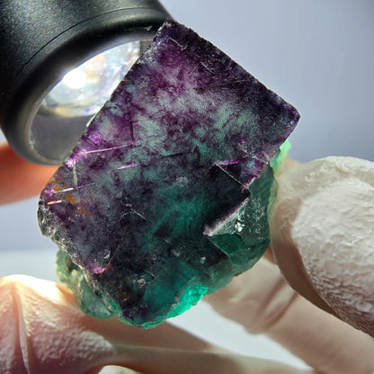 Phantom Fluorit Würfel Stufe, parkettiert grün lila Okorusu, Namibia 37*31*25mm