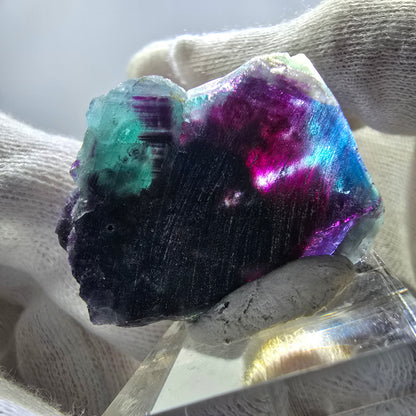 Phantom Fluorit Würfel, zonal - Neuer Fund! Okorusu, Namibia 39*39*15mm